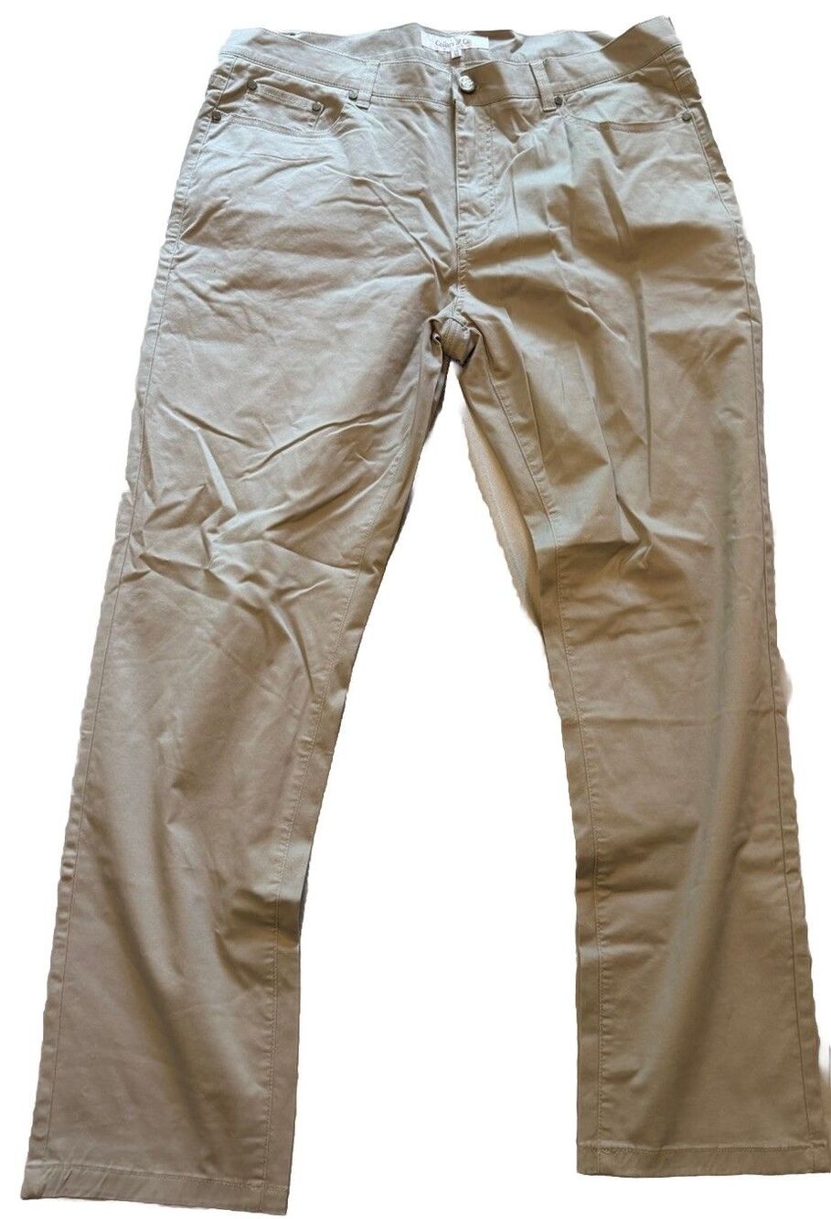 Collars & Co Pants Mens 36x30 Grey CEO 5-Pocket Chino